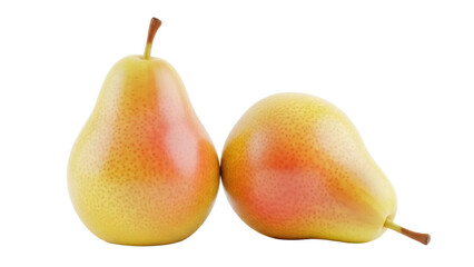 Isolated Yellow-Red Pears Close Together, Healthy Sweet Food, Juicy Fresh Fruit, Summer Harvest