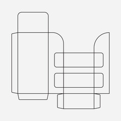 Blank Box packaging die line and die cut template design 