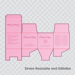 Square Perfume box design, Medicine Box Vector , die line design, box design, Cosmetic box template