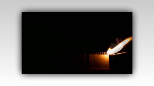 A number of matches ignited from one another