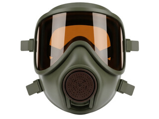 Isolated gas mask, chemical defense, or industrial safety mask, protects against airborne hazards