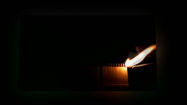 A number of matches ignited from one another