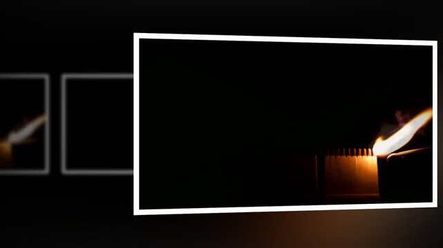A number of matches ignited from one another