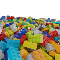 Naklejka premium Constructor set pile isolated transparent background photo realistic 3d rendering PNG with alpha channel 