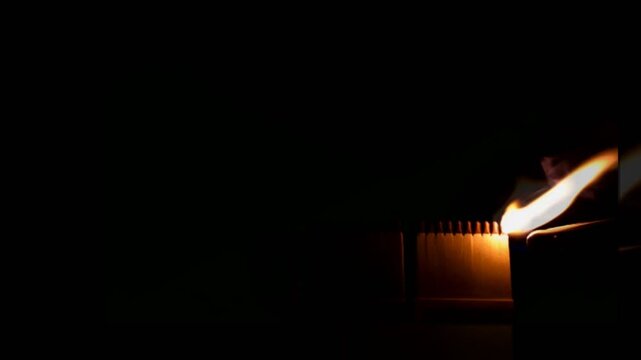 A number of matches ignited from one another