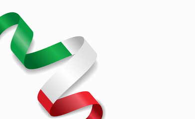 Italian flag stylized wavy ribbon, symbolizing national pride, celebration, or cultural identity. Vector illustration.