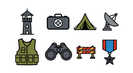 Military and Emergency Response Icons Set