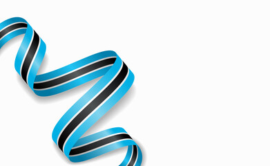 Botswanan flag stylized wavy ribbon, symbolizing national pride, celebration, or cultural identity. Vector illustration.