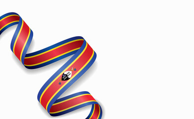 Swaziland flag stylized wavy ribbon, symbolizing national pride, celebration, or cultural identity. Vector illustration.