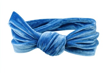 Blue Velvet Bow Headband Accessory Fashionable Hair Tie for Women and Girls Everyday Style