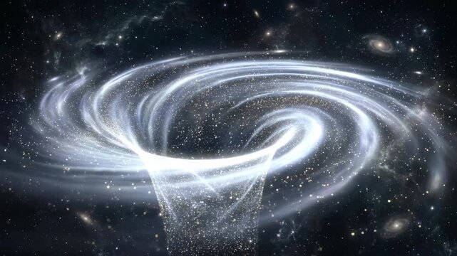 A cosmic display of a spiraling galaxy, radiating light across the vastness of space. Evoking a sense of awe and wonder.