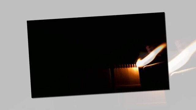 A number of matches ignited from one another
