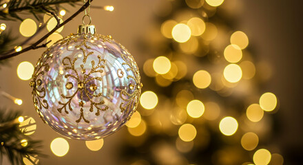golden christmas ball