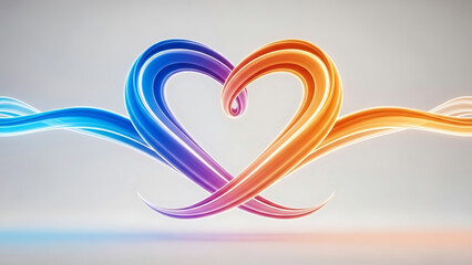 Intertwined hearts in vibrant colors
