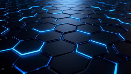 Obraz premium Hexagonal pattern with glowing blue lines