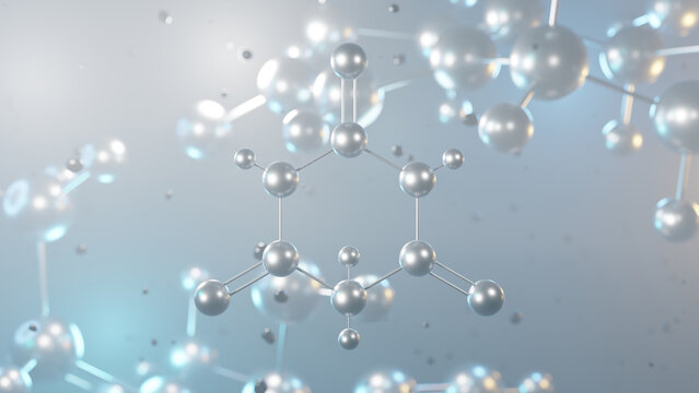 barbituric acid molecular structure, 3d model molecule, barbiturates structural chemical formula view from a microscope