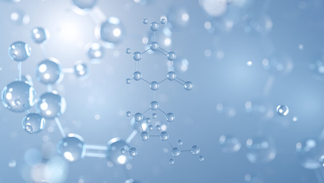 doxecitine molecular structure 3d, deoxycytidine nucleoside structural chemical formula view from a microscope