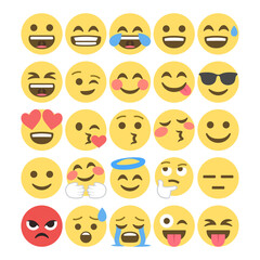 Fototapeta premium Expressive Emoji Face Collection - Social Media Emoticons Vector Set