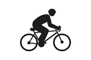 Cyclist on bike,icon vector