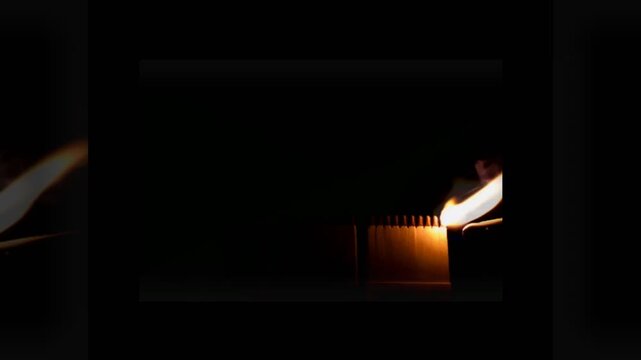 A number of matches ignited from one another