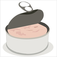 canned meat. Canned tuna in metal can 
