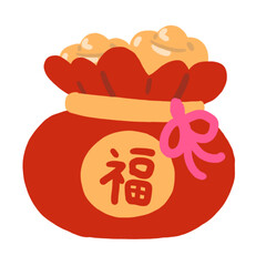 Lucky money gold of lunar new year illustration