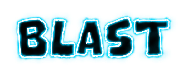 Blast text effect on white background