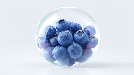 blueberries in a bubble