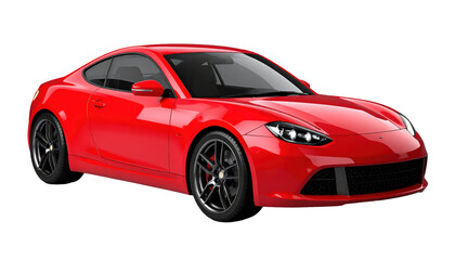 Fototapeta premium Red Sports Car Isolated On Transparent Background Automotive Design Modern Vehicle Luxury Automobile Performance Transportation