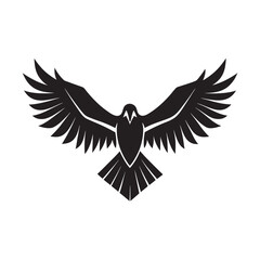 Fototapeta premium Flat Style Vulture Soaring Bird Silhouette Illustration