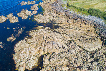 Aerial view of rocky coastline and sea The Concept of Nature