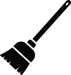 Vector simple broom silhouette illustration for cleaning and tidiness