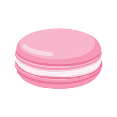 Vector, eps, flat design, animation design, simple flat 2D icon, minimalist design, clipart, illustration. flat_2D_icon_pink_macaron_isolated_on_a_white