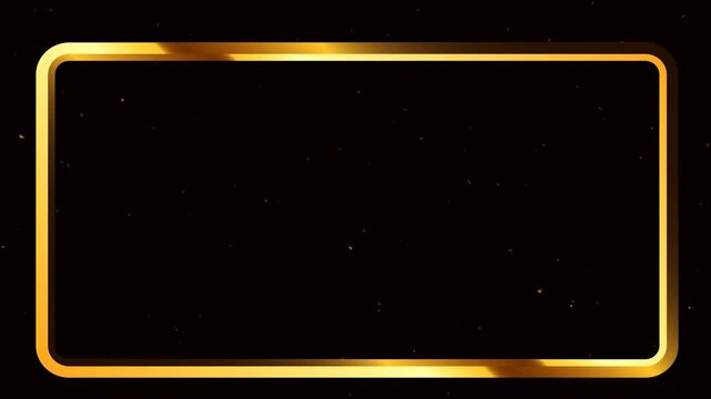 golden frame with emty text on black background