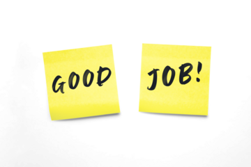 Good Job Sticky Notes Duo: Motivational Yellow Post-It Cards for Praise and Encouragement at Work