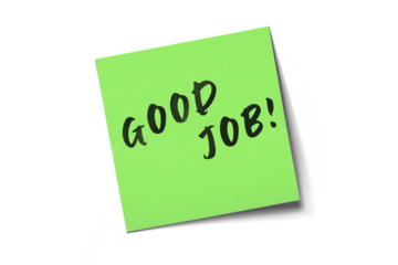 Bright Green Card With Good Job Message For Appreciation, Encouragement, And Motivation