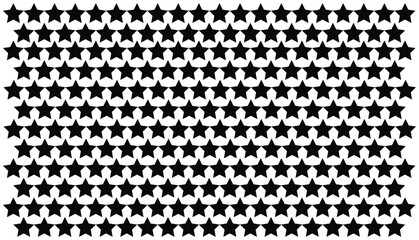 Seamless black star pattern on white background.