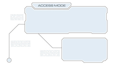 Futuristic HUD Interface Layout for Data Access Mode. Modern Digital HUD Dashboard Template.