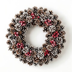 Winter pinecone wreath with berries