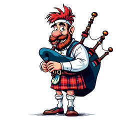 Vsai scottish bagpiper playing traditional celtic music