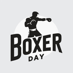 Black Silhouette boxer punching