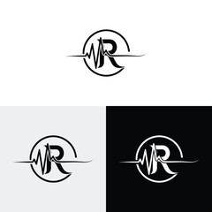 r initial monogram vector icon illustration