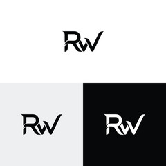 r w initial monogram vector icon illustration