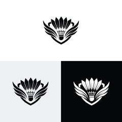 Minimalist concept Shuttlecock Illustration Design