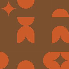 Geometric Circle & Square Seamless Pattern vector