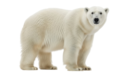 Isolated polar bear, majestic carnivore, endangered species, beautiful animal in nature