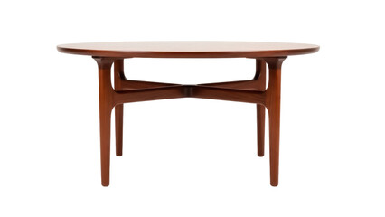 Isolated Mid-Century Modern Round Coffee Table for Living Room, Den, Home Staging, Interior Decor