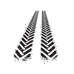 🚜 Dirty Muddy Monster Truck Tire Tracks with Splatter Illustration © Irfan Afandi