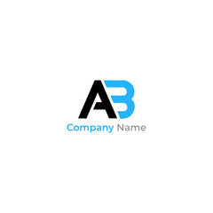 Modern AB Letter Logo Design With Clean Gradient Style