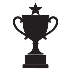 Award trophy icon vector silhouette 